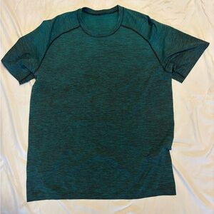 Heathered Black/Green License to Train short sleeve Lululemon shirt